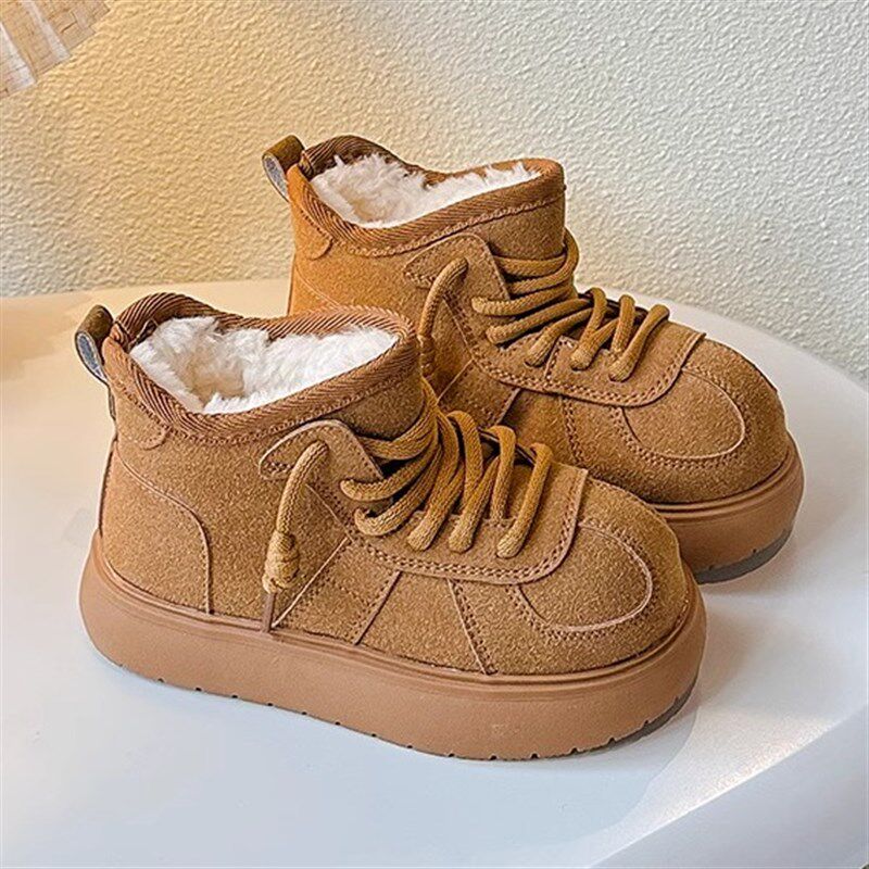 大棉防滑厚底男童雪地靴2024新款C冬季加绒保暖大头防水男孩潮短