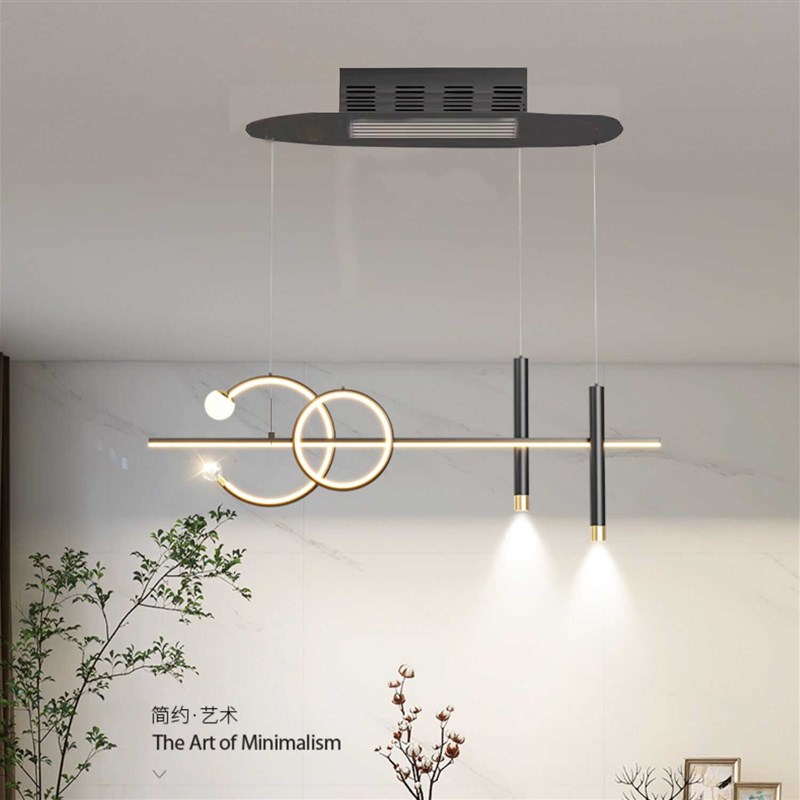 餐厅灯无叶空调扇2024新款风扇灯现代简约N餐桌饭厅轻奢一体灯具