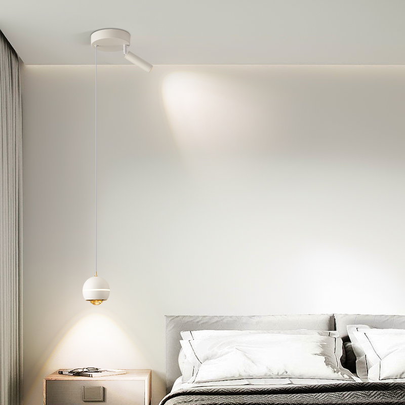 卧室床头吊灯极简客厅沙发背景墙吊线灯现代简约无主灯吊灯射灯