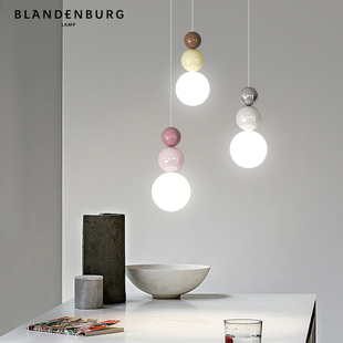 葫芦床头小吊灯奶油风圆球造型吊线灯创意个性 饰卧室灯 温馨彩色装