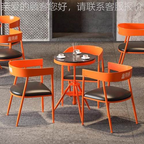 wf-99美休闲桌椅组合奶茶甜品店实木小方餐桌酒店式茶餐厅正方形