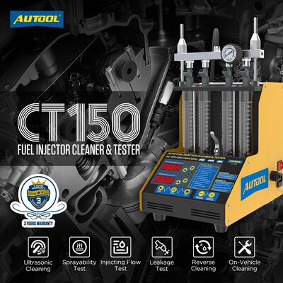 AUTOOL CT150 Car Motorcycle Fuel Injector Tester Cleaner