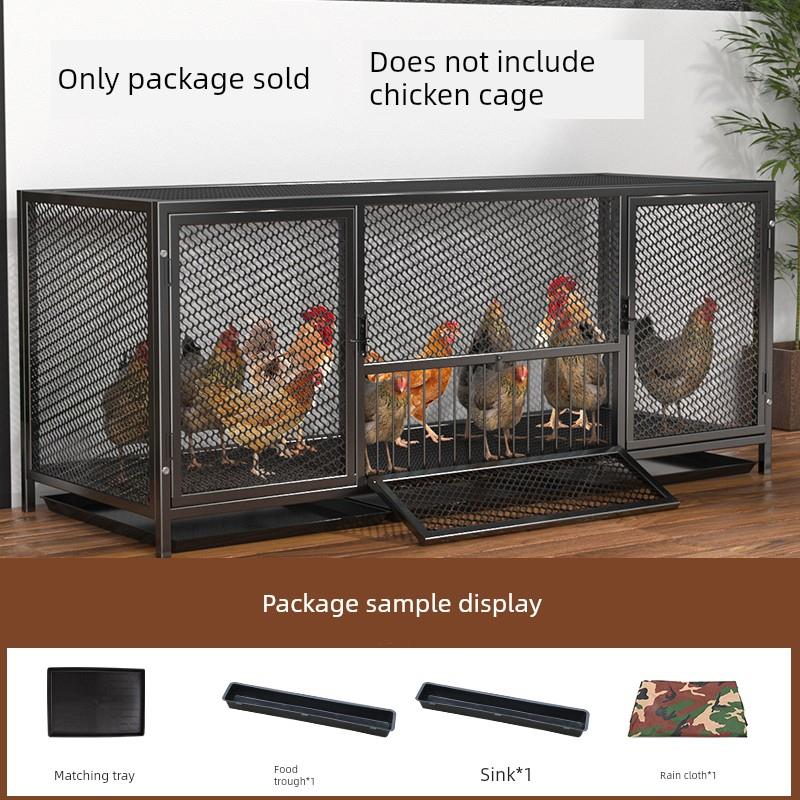 网片鸡笼子套餐托盘鸡食槽鸡水槽防雨布一站式购齐鸡笼子常用用品