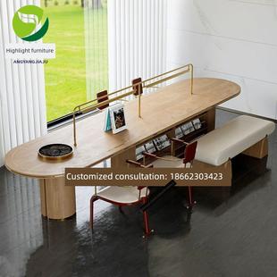 售楼处休闲区阅读书桌书店咖啡厅图书馆阅览桌酒店大堂会议大板桌