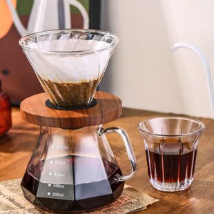 咖啡过滤器刻度冲泡杯家用耐高温玻璃咖啡壶 Bincoo手冲分享壶套装