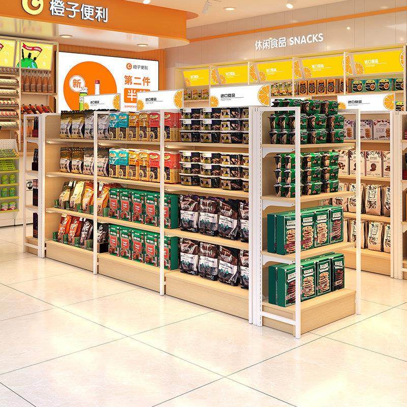 超市便利店货架展示架零食置物架小卖部挂钩中岛钢木单双面,商业/办公家具,超市货架,淘宝优惠券,粉丝福利购,淘宝优惠卷