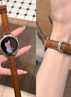 正钦可爱猫皮质适用华为gt6手表带gt5pro秋冬watch5GT432高级女士