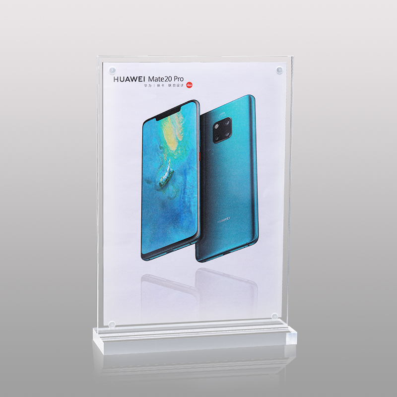 A4强磁台签亚克力透明桌牌台卡架T型展示架A5台牌台架立牌桌面价