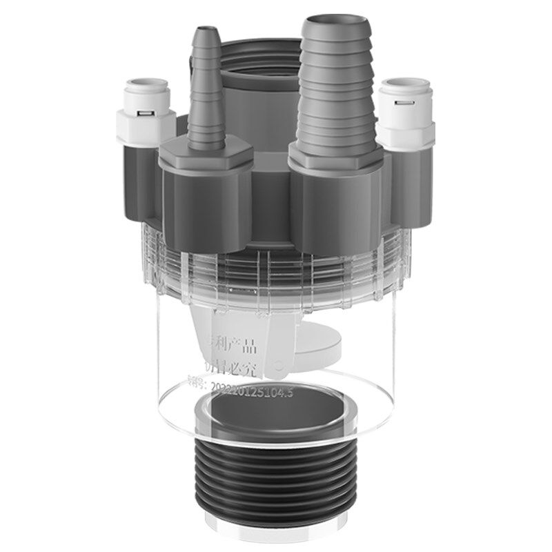 全屋净水系统下水管三头通软水分水器前置排水管防返四通