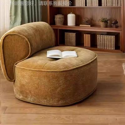 北欧简约轻奢师懒人发民宿家酒店沙用布艺沙发椅设计创意微笑设计