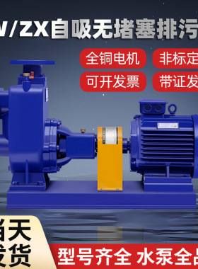 ZW/ZX无堵塞自吸污水泵分体式大流量防爆变频电机卧式排污泵厂家