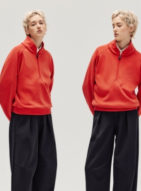 ZZE 「Fur Cozy」空气层绒感宽松卫衣 节日款红色人宠亲子装上衣