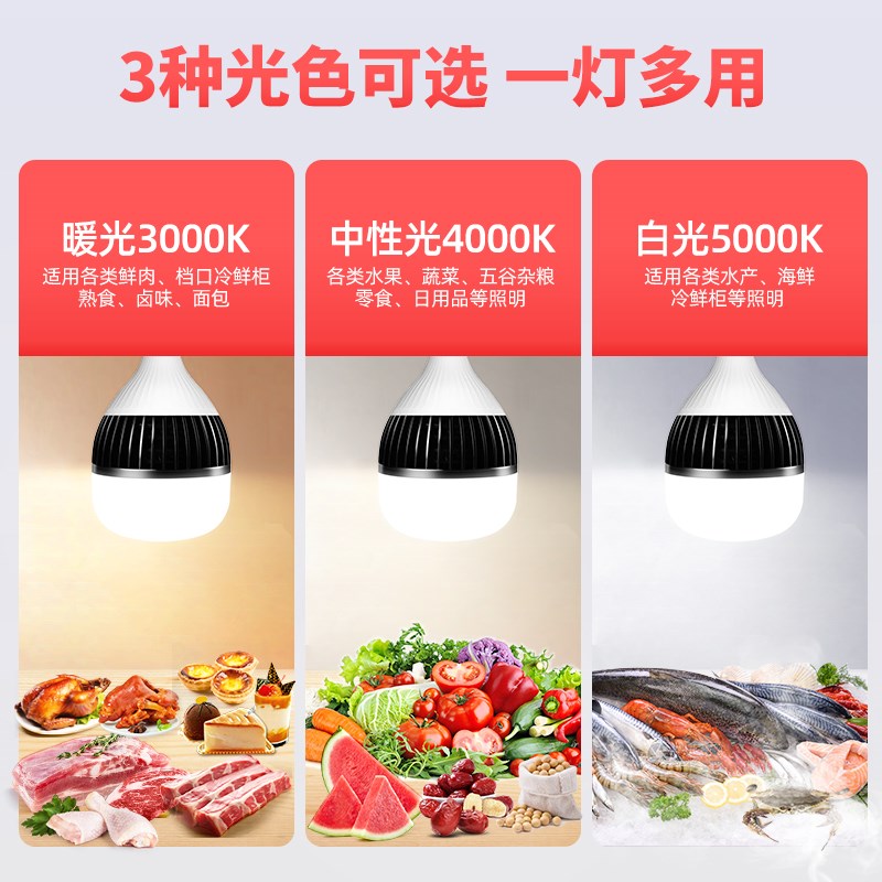 新国标全光谱新款led生鲜灯猪肉熟食铺水产蔬菜卤肉店超市专用灯