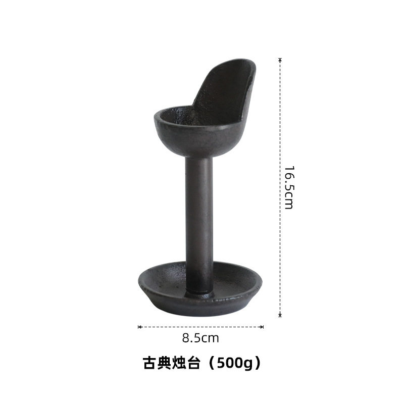 古风摄影道具古典铸铁老烛台影楼汉服古装拍照装饰复古煤油灯摆件