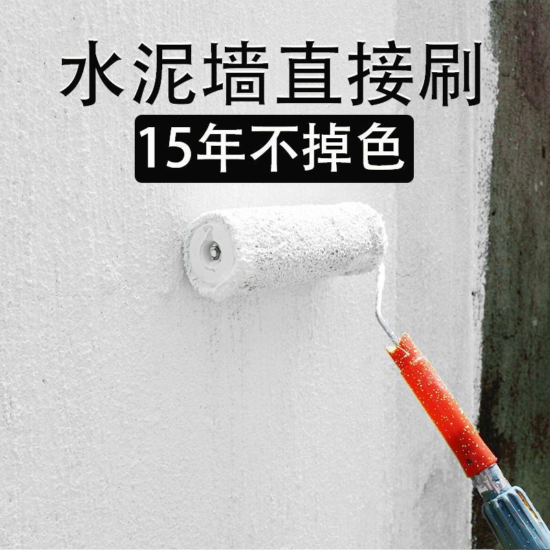 水泥墙白色室内外油漆净味不掉粉乳胶漆I室内防水地下室涂料水泥