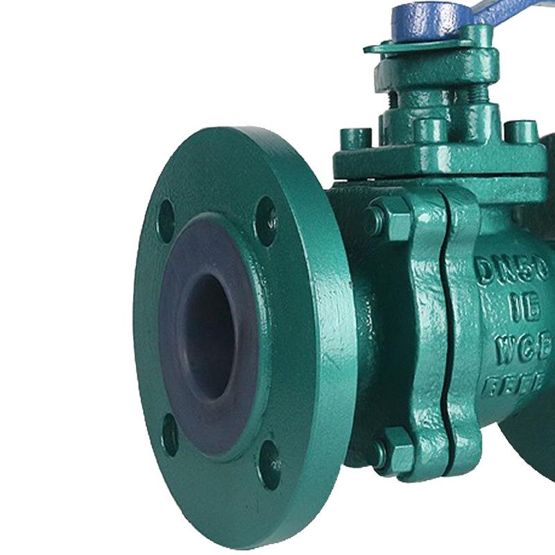 衬氟球阀Q41F46手动电动气动法兰内衬四氟碳钢阀门DN50100