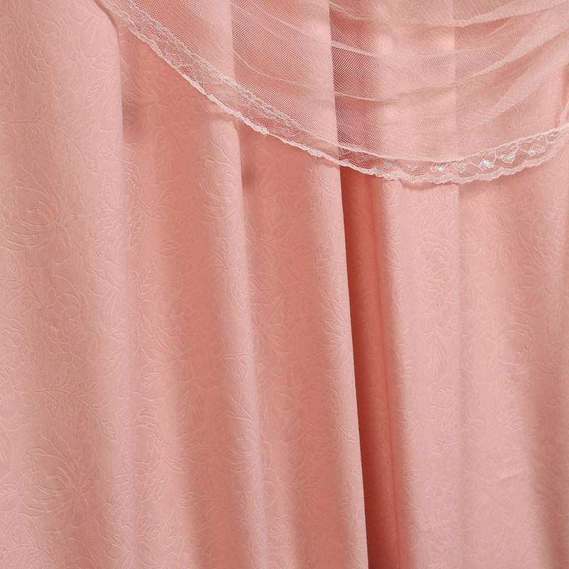 双层纯色床帘蚊帐支架全套新款公主风床幔遮光布帘一体式家用床幔