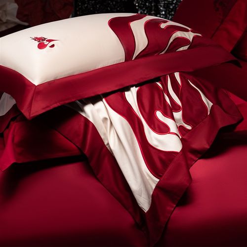 高端奢华婚庆140支长绒棉四件套全棉纯棉结婚床单被套床上用品