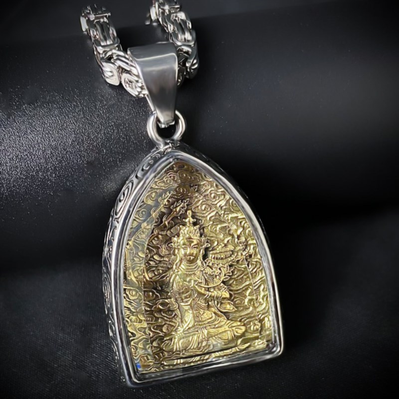 生肖本命年佛牌男女钛钢项链吊坠挂件大日如来观音菩萨普贤文殊虚