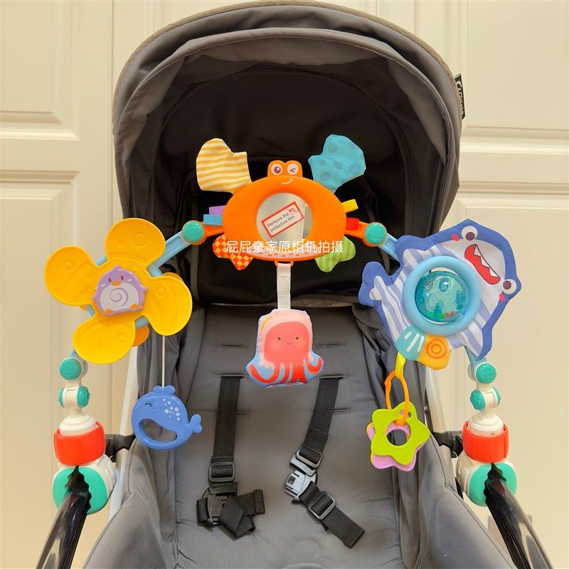 婴儿玩具宝宝推车挂件0-1岁安全座椅摇铃餐椅悬挂玩偶车载饰床夹