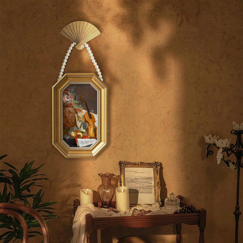 加安加丽法式复古小众客厅花卉装饰画美式古典餐厅卧室八角框挂画