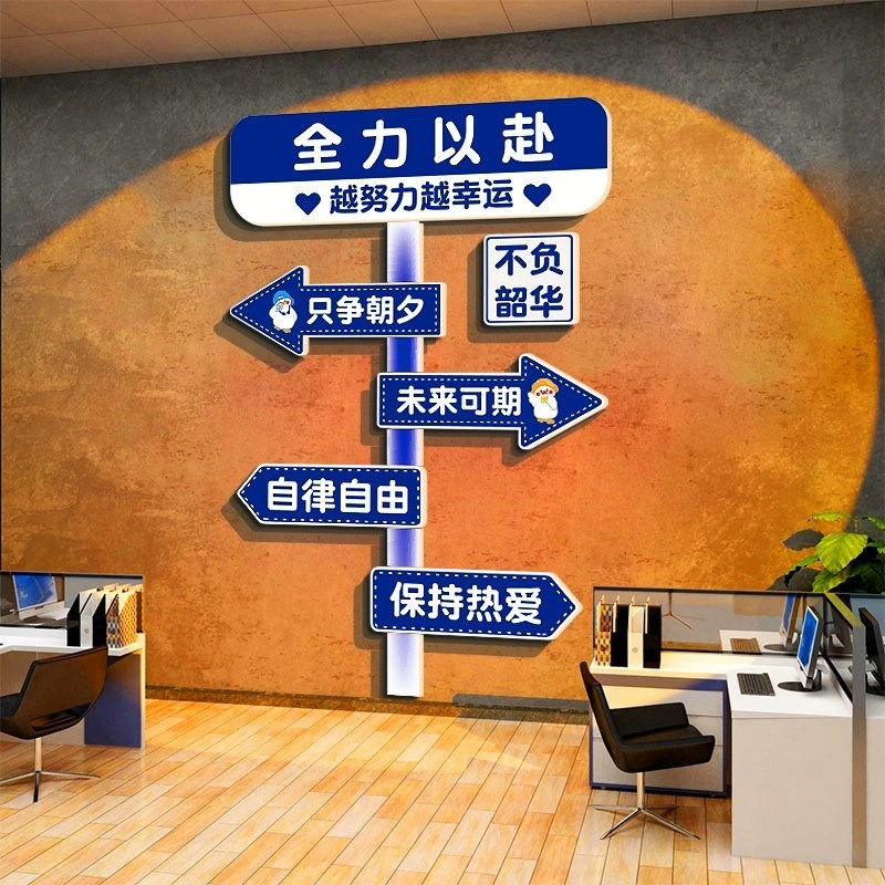 办公室励志标语布置墙贴企业文化墙面天天爆单销售公司氛围感贴纸