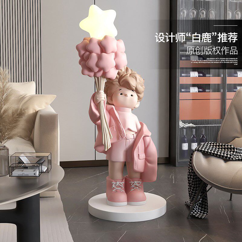 男孩公仔客厅摆件大型落地家居饰品电视柜沙发床头灯新年乔迁礼物,家居饰品,落地摆件,淘宝优惠券,粉丝福利购,淘宝优惠卷
