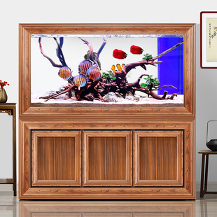 创渔底滤金龙鱼缸客厅大型家用中式屏风隔断柜下过滤水族箱免换水