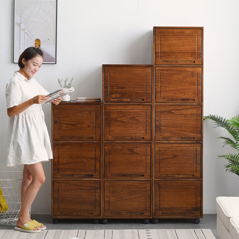 包邮夹缝卧组合实木收纳柜收纳箱45宽衣K物柜斗柜抽屉式百搭储物