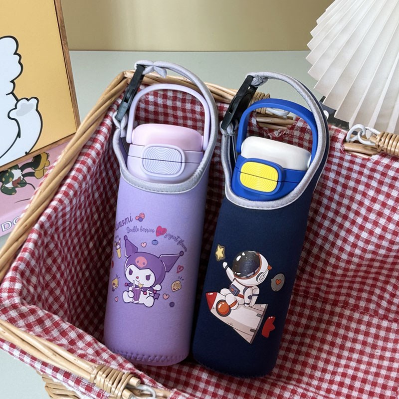 Vanow三丽鸥儿童保温杯套斜u挎库洛米水杯套学生保护套400 460ml
