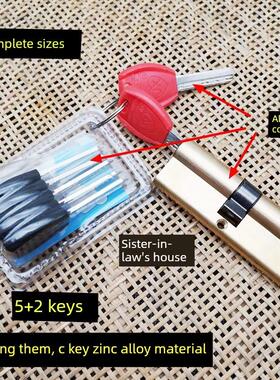 Ss橡胶手柄全铜Ab型锁钢瓶防盗门锁钢瓶大型部分锁钢瓶不对称锁钢