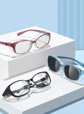 多功能防雾护目镜男女防风沙花粉防飞沫骑行黑框护目镜防蓝光眼镜