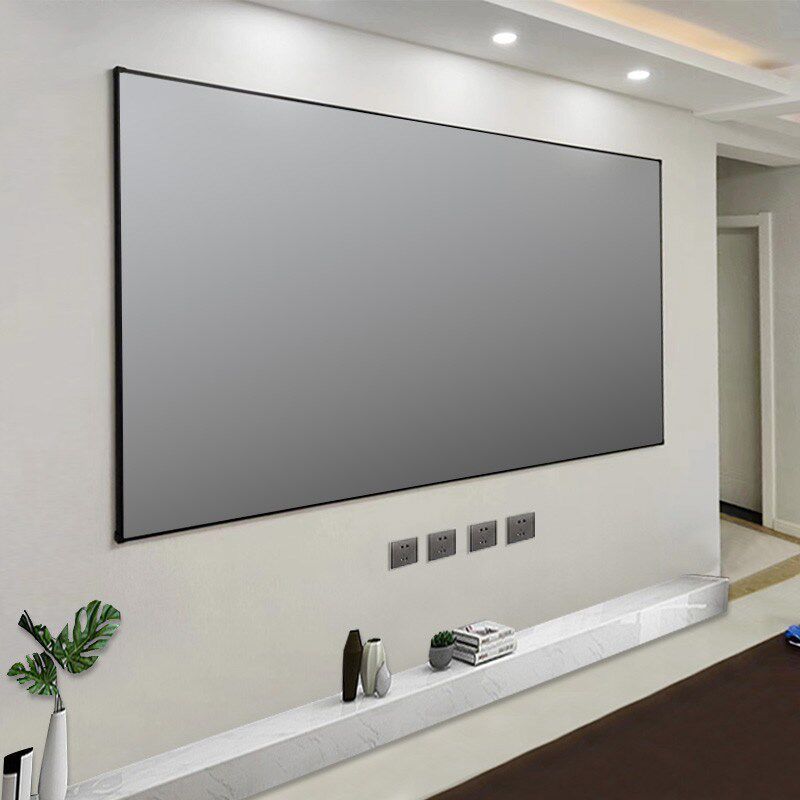 投影仪幕布家用画框一体式幕布免组装免打孔72寸84寸100寸4k高清