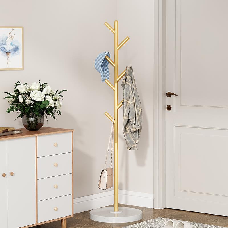 衣帽架落地卧室挂衣杆家用房间简易挂衣服架子客厅立式挂包置物架