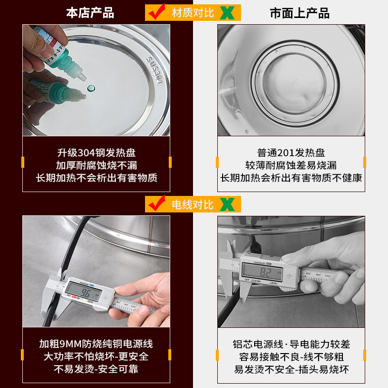 商用电蒸锅多层304不锈钢家用三层多功能电蒸笼大容量大号47-52cm