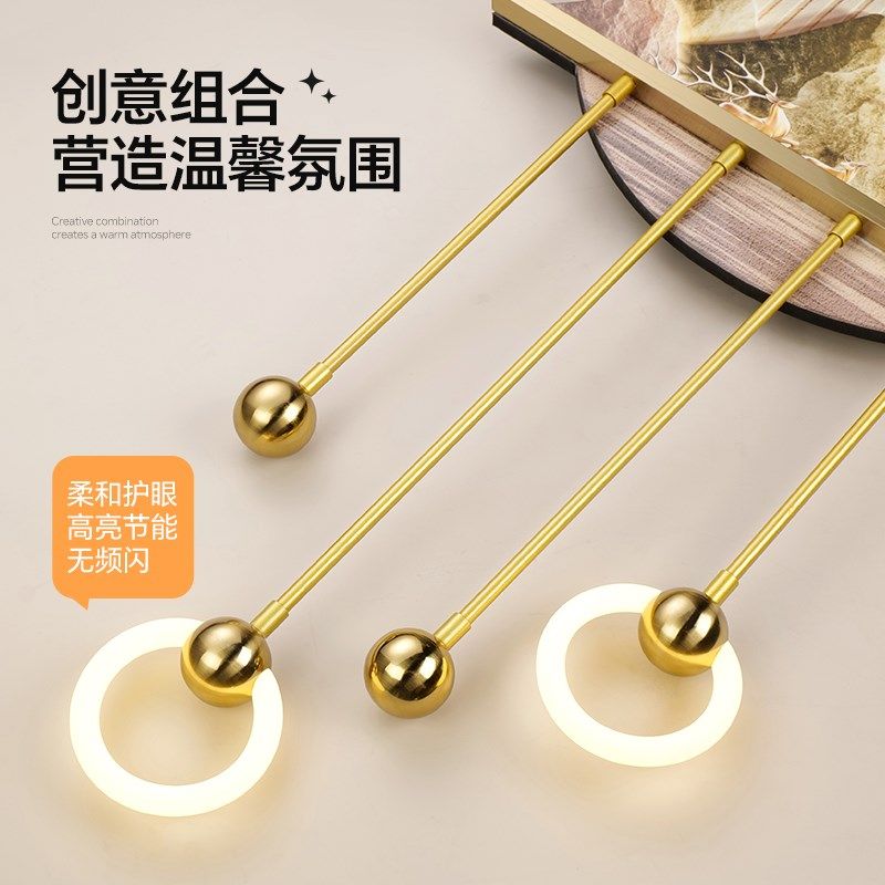 轻奢电视背景墙装饰画创意客厅钟表挂画时钟格栅装饰挂件餐厅壁灯