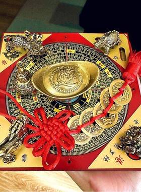 八方聚财阵聚宝盆招财金蟾貔貅龙龟麒麟玄关门店公司桌面汽车摆件