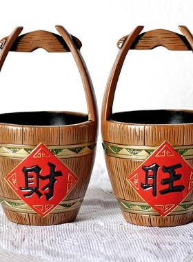 多功能杂物桶茶几遥控钥匙收纳摆饰大容量零钱实用陶瓷存钱罐摆件