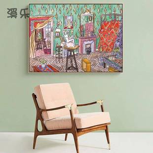 马蒂斯装 抽象民宿北欧ins风挂画 饰画小众客厅沙发背景墙壁画美式
