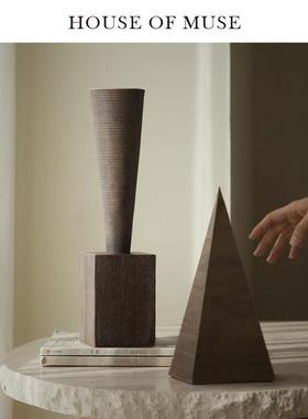 缪斯家 《罗马帝国》金字塔摆件艺术螺纹拍摄道具家居树脂装饰品