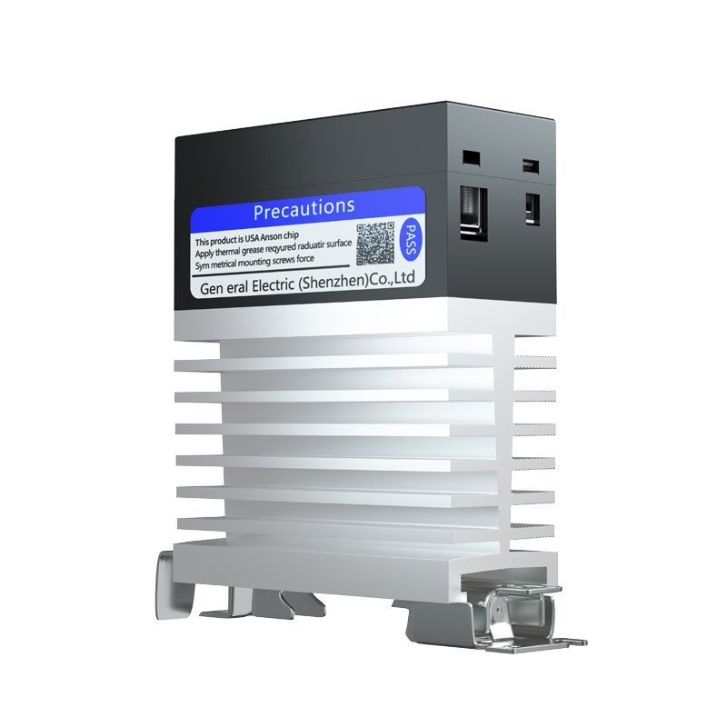 单相固态继电器一体导轨式24V直流控交流220V带散热器GEGT-YZX25D