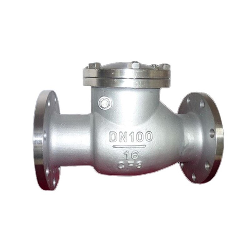 H44W-16P 304不锈钢p法兰卧式\旋启式止回阀 DN65\80\100\125-400