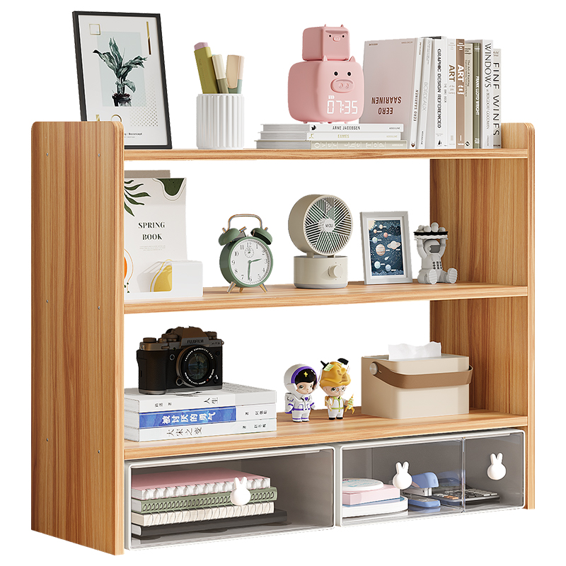 书桌置物架阅g读书架小型置物架抽屉式多层学生宿舍工位收纳层架