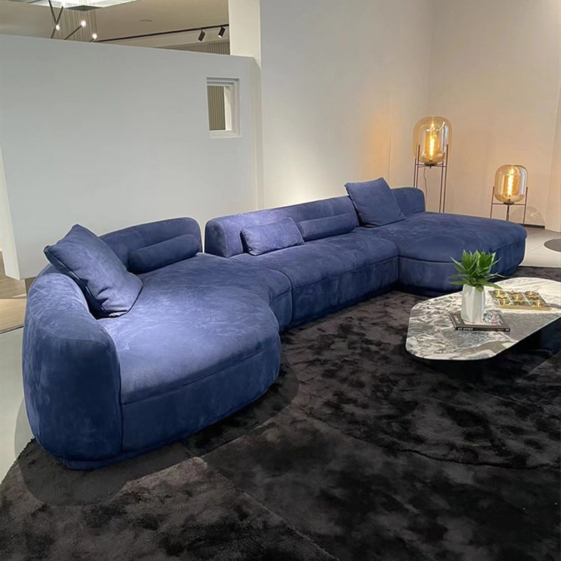 意式Baxter极简弧形科技布转角沙发轻奢大小户型超.深坐宽组合