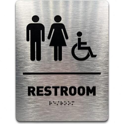 All Gender Bathroom Sign- ADA Compliant sigage洗手间盲文标牌