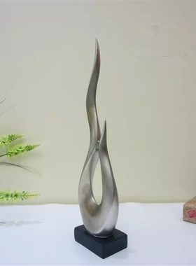 树脂工艺品e创意摆件抽象火焰办公室桌面摆设卧室客厅工艺术品装