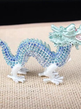 手工珐琅工艺满钻中国龙摆件时尚招财摆件金属工艺礼品送朋友