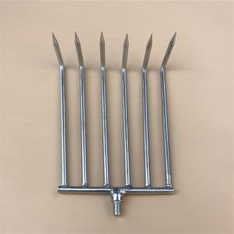 不锈钢加厚5齿6齿耙子 7型金属水草钩5米7米加长伸缩抄网杆取物耙