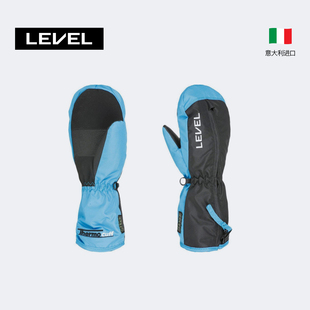 LEVEL进口防水加厚保暖耐磨小儿童单板滑雪冬季运动手套4193JM