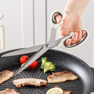 川岛屋韩式 不锈钢多功能烧烤牛排剪 烤肉剪刀厨房专用工具夹子套装